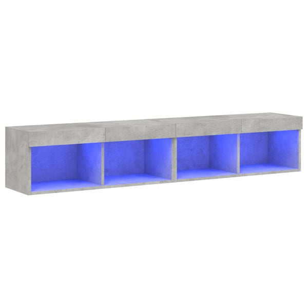 TV-Schränke mit LED Betongrau 2er-Set
