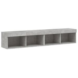 TV-Schränke mit LED Betongrau 2er-Set