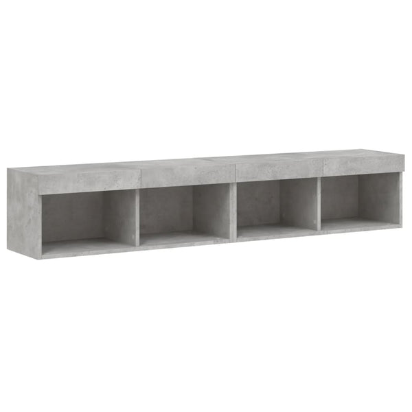 TV-Schränke mit LED Betongrau 2er-Set