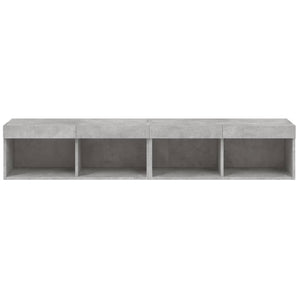 TV-Schränke mit LED Betongrau 2er-Set