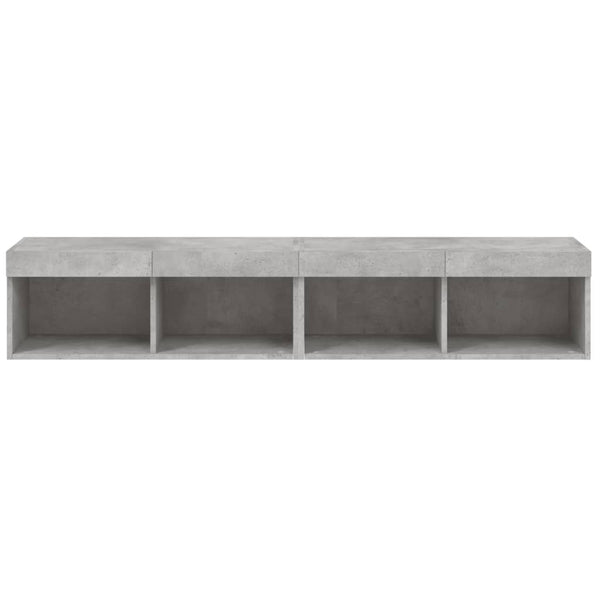 TV-Schränke mit LED Betongrau 2er-Set