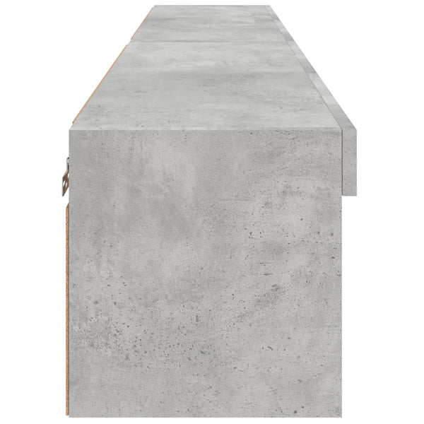 TV-Schränke mit LED Betongrau 2er-Set