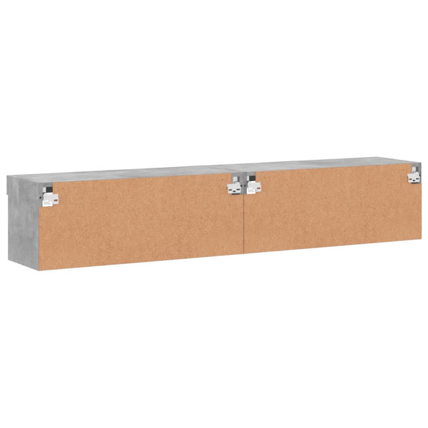 TV-Schränke mit LED Betongrau 2er-Set