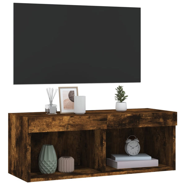 TV-Schrank Räuchereiche mit LED 80cm