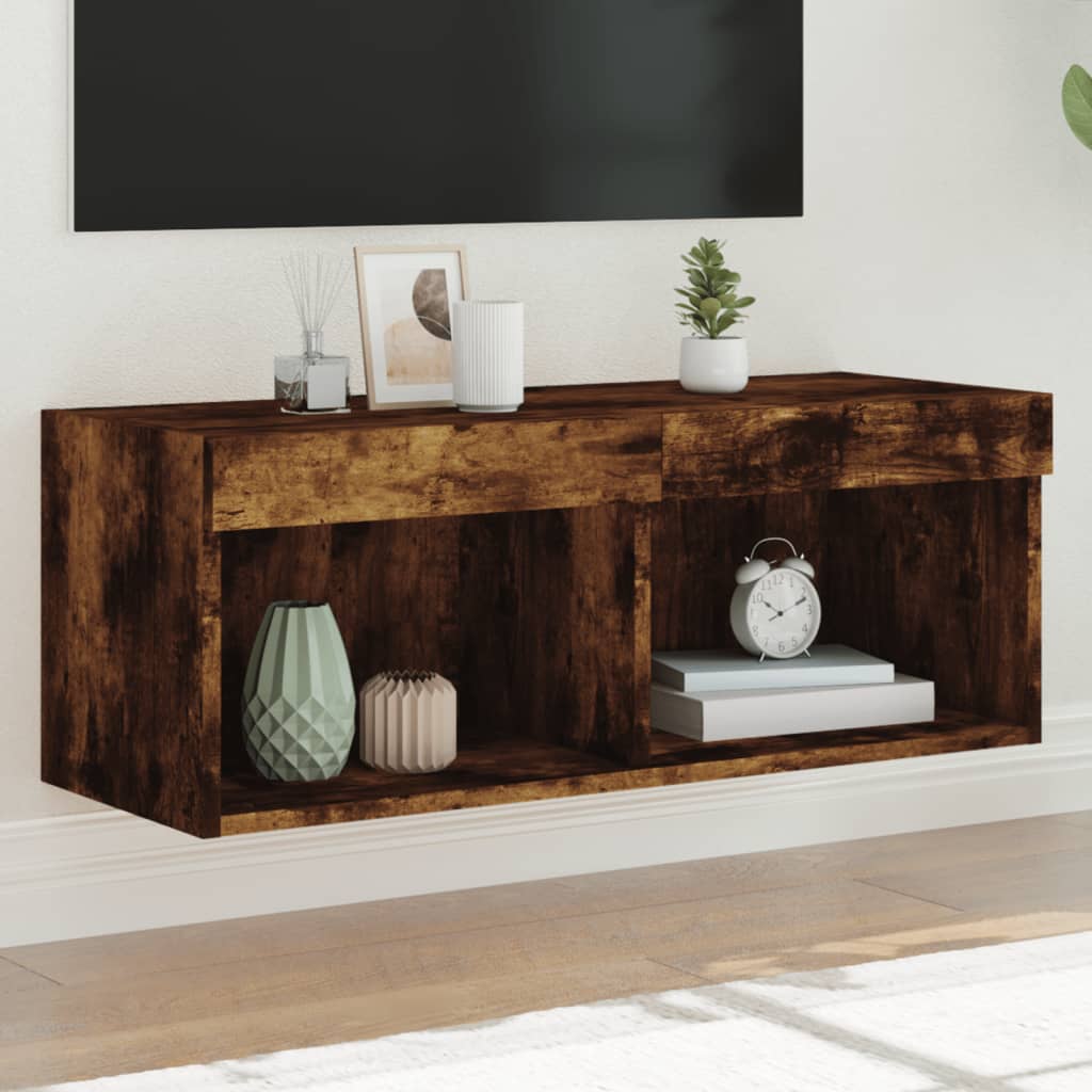 TV-Schrank Räuchereiche mit LED 80cm