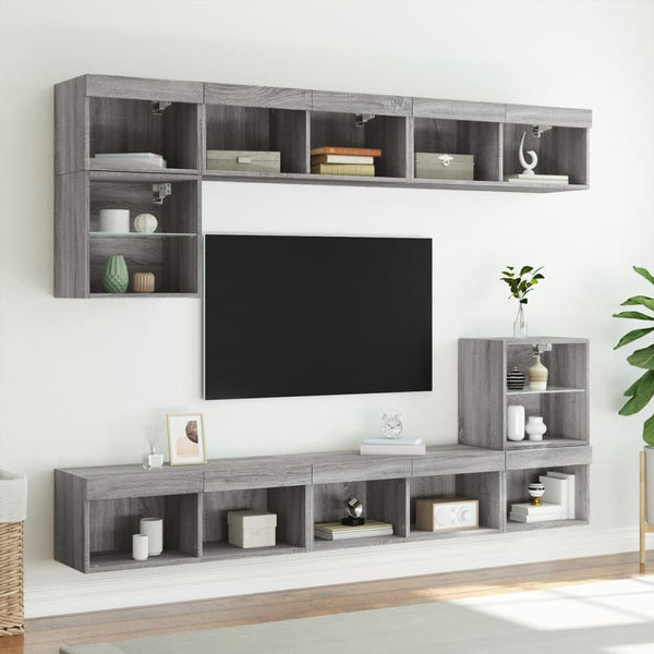TV-Schrank Grau Sonoma mit LED 80cm