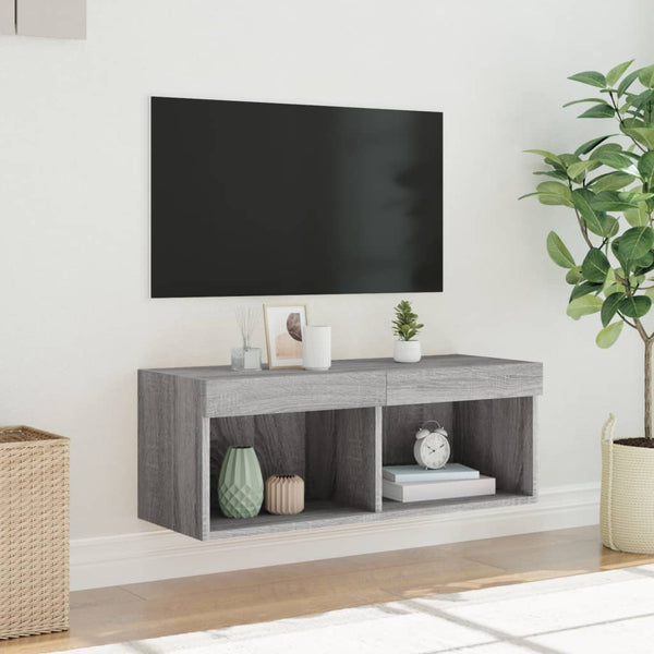 TV-Schrank Grau Sonoma mit LED 80cm