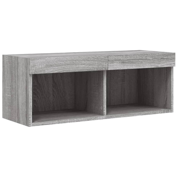 TV-Schrank Grau Sonoma mit LED 80cm