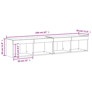 TV-Schränke mit LED Grau Sonoma 80 cm, 2er-Set