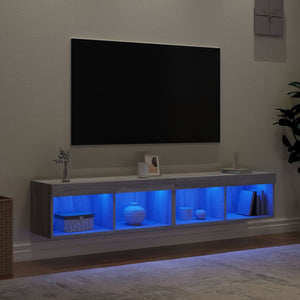 TV-Schränke mit LED Grau Sonoma 80 cm, 2er-Set
