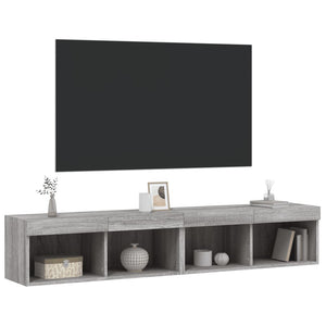 TV-Schränke mit LED Grau Sonoma 80 cm, 2er-Set