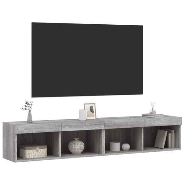 TV-Schränke mit LED Grau Sonoma 80 cm, 2er-Set
