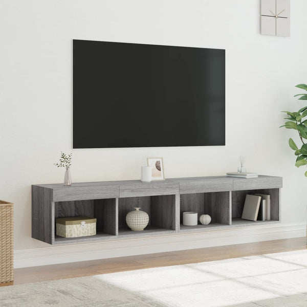 TV-Schränke mit LED Grau Sonoma 80 cm, 2er-Set
