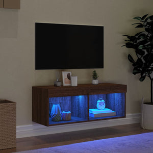 TV-Schrank mit LED Braun Eichen-Optik 80cm