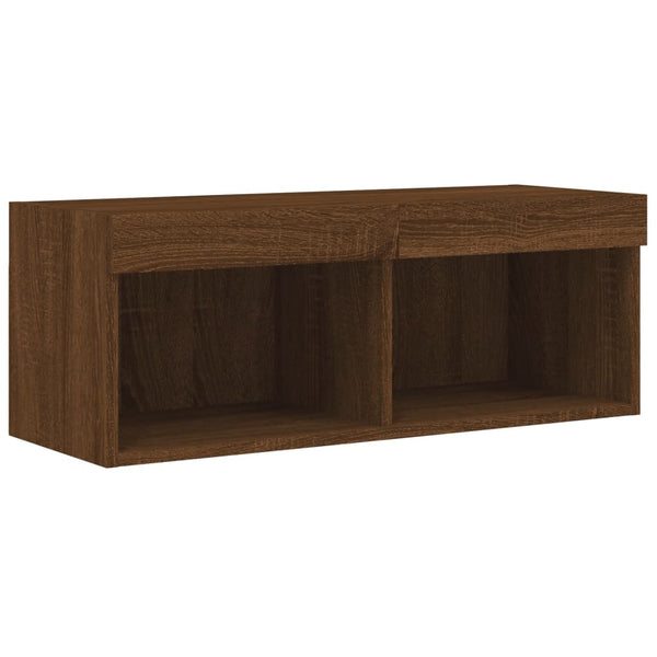 TV-Schrank mit LED Braun Eichen-Optik 80cm