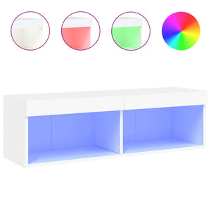 TV-Schrank Weiß mit LED 100cm