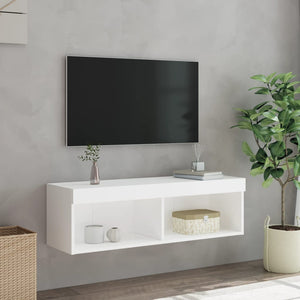 TV-Schrank Weiß mit LED 100cm