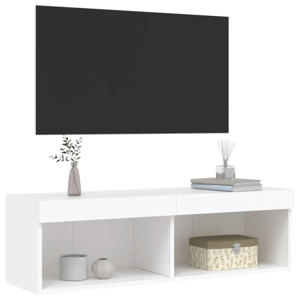 TV-Schrank Weiß mit LED 100cm