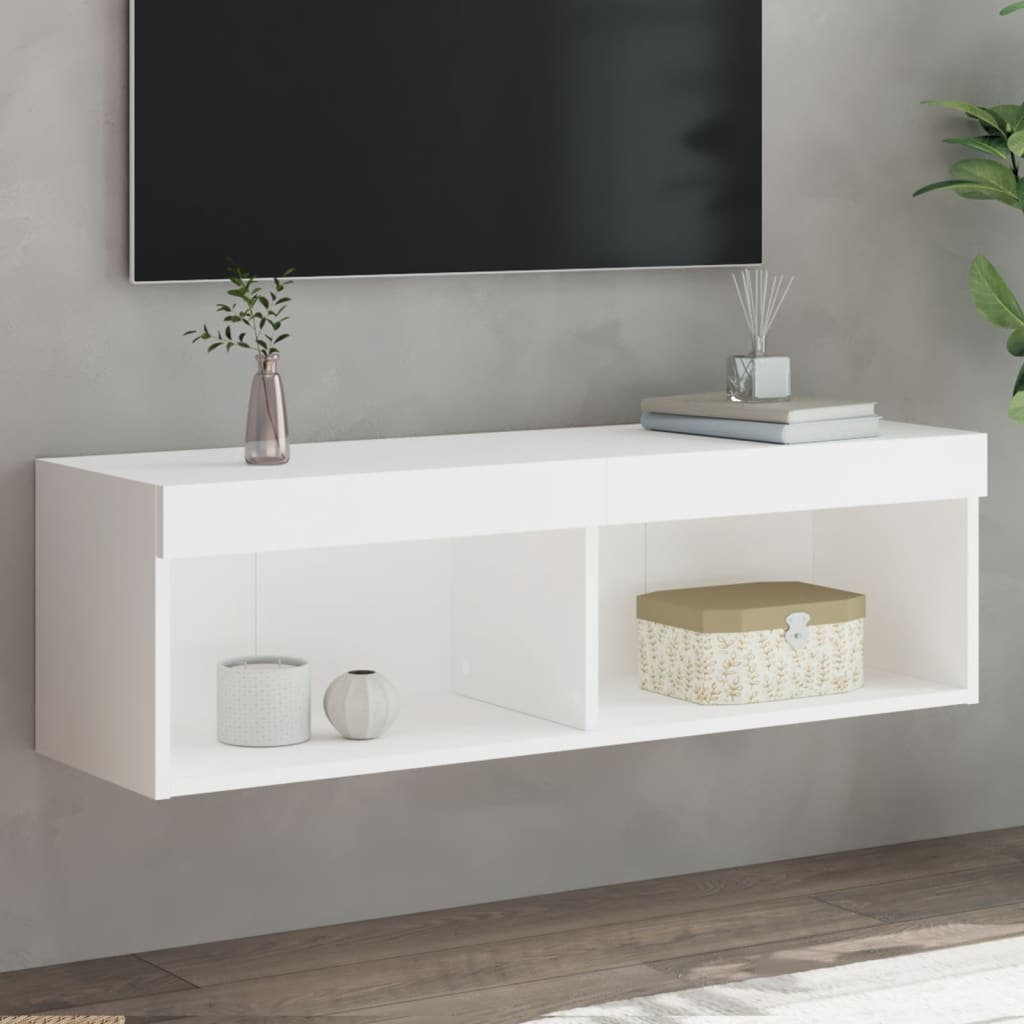 TV-Schrank Weiß mit LED 100cm