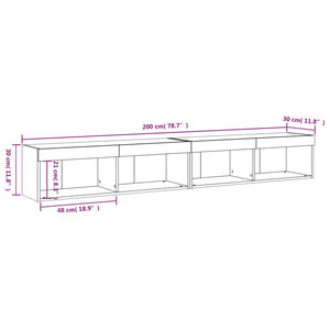 TV-Schränke mit LED, 2er-Set, Weiß