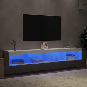 TV-Schränke mit LED, 2er-Set, Weiß