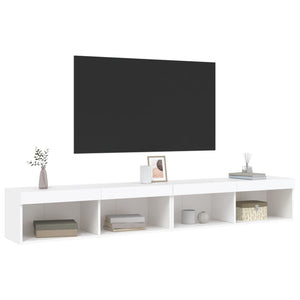 TV-Schränke mit LED, 2er-Set, Weiß