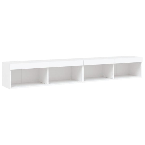 TV-Schränke mit LED, 2er-Set, Weiß