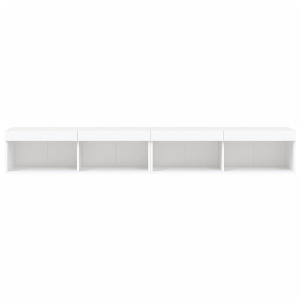 TV-Schränke mit LED, 2er-Set, Weiß