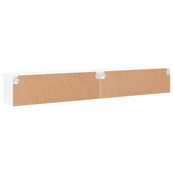 TV-Schränke mit LED, 2er-Set, Weiß