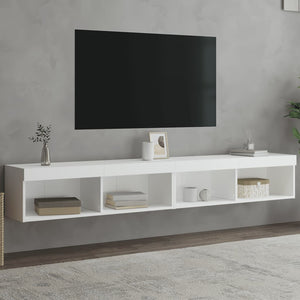 TV-Schränke mit LED, 2er-Set, Weiß