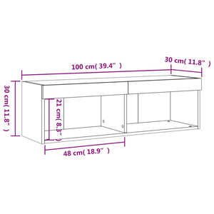 TV-Schrank Sonoma Eiche mit LED 100 cm