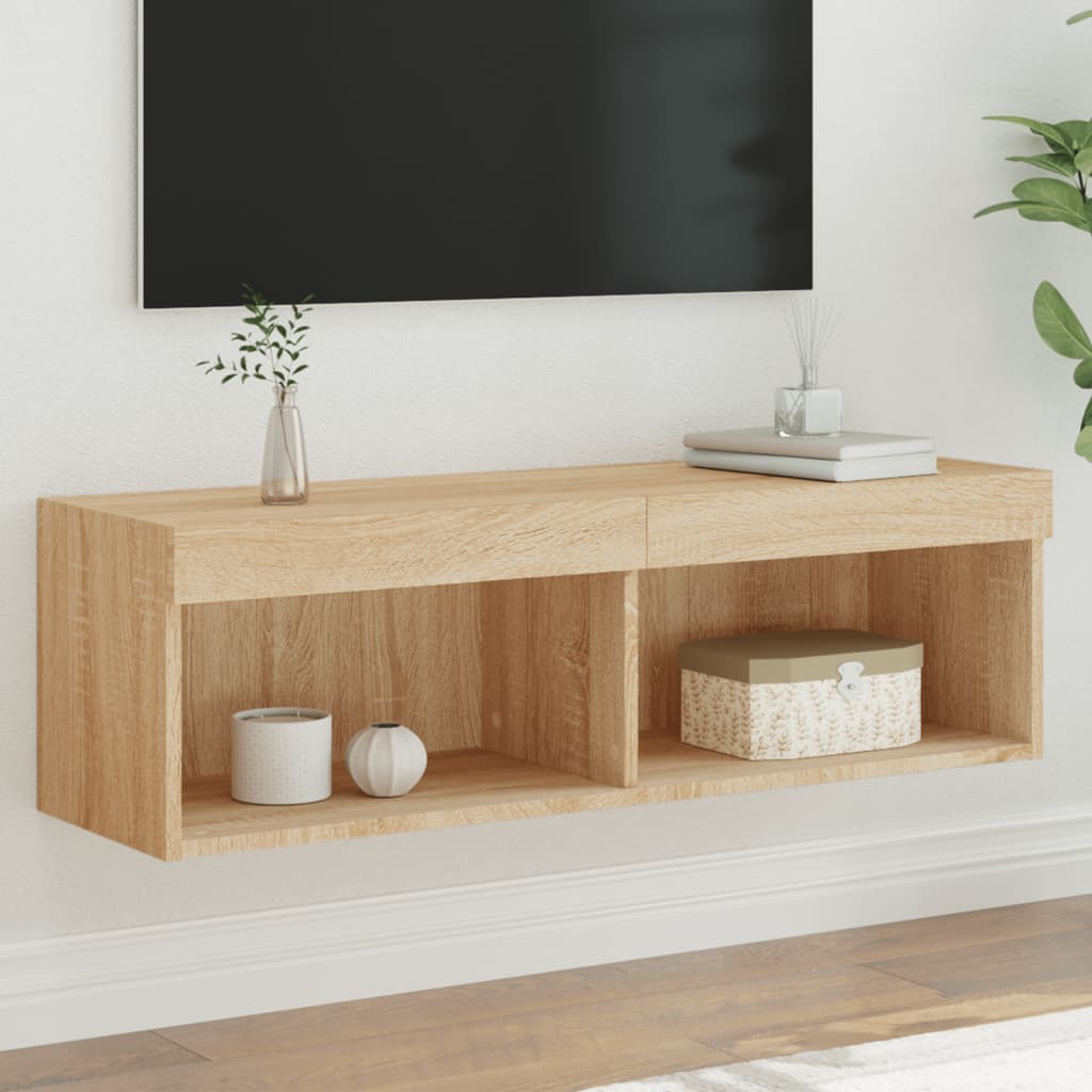 TV-Schrank Sonoma Eiche mit LED 100 cm