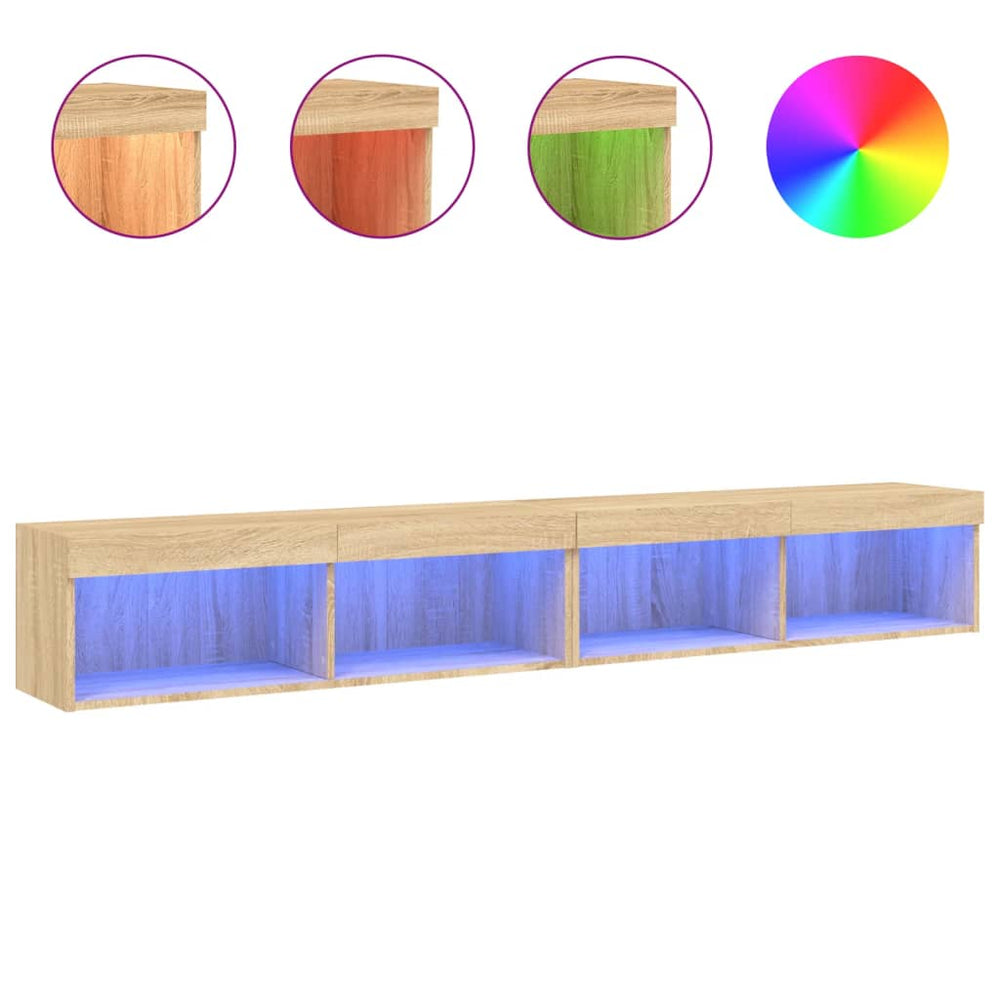 TV-Schränke mit LED Sonoma-Eiche 2er-Set