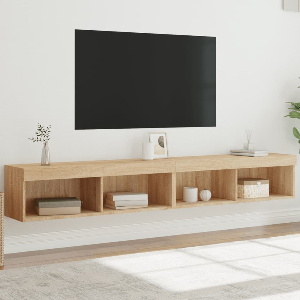 TV-Schränke mit LED Sonoma-Eiche 2er-Set