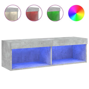 TV-Schrank mit LED Betongrau 100x30x30 cm