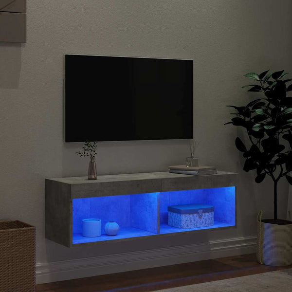 TV-Schrank mit LED Betongrau 100x30x30 cm