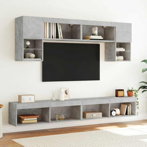 TV-Schrank mit LED Betongrau 100x30x30 cm