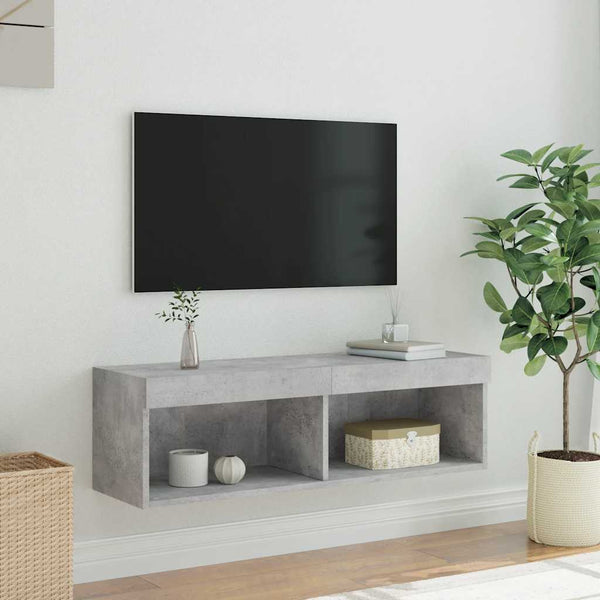 TV-Schrank mit LED Betongrau 100x30x30 cm