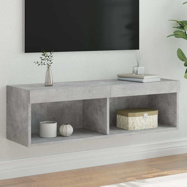 TV-Schrank mit LED Betongrau 100x30x30 cm