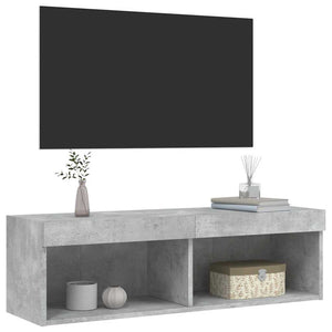 TV-Schrank mit LED Betongrau 100x30x30 cm