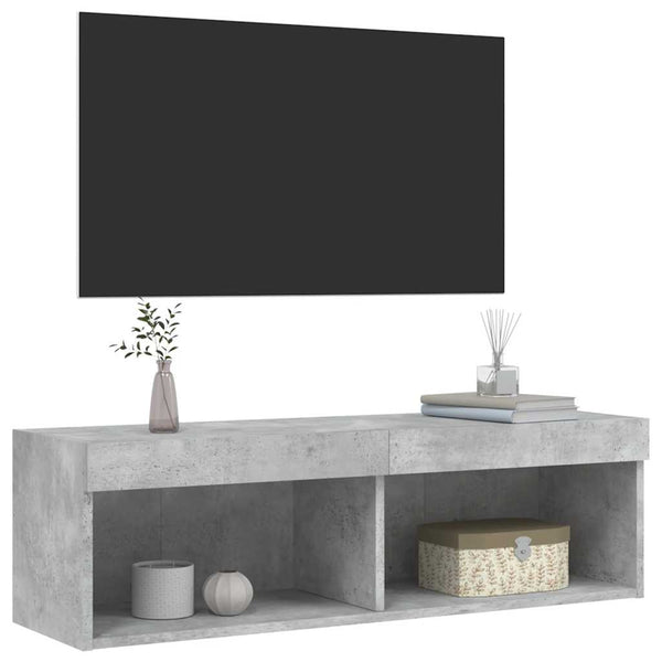 TV-Schrank mit LED Betongrau 100x30x30 cm