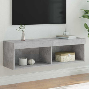 TV-Schrank mit LED Betongrau 100x30x30 cm