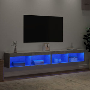 TV-Schränke mit LED Betongrau 100x30x30cm, 2er-Set
