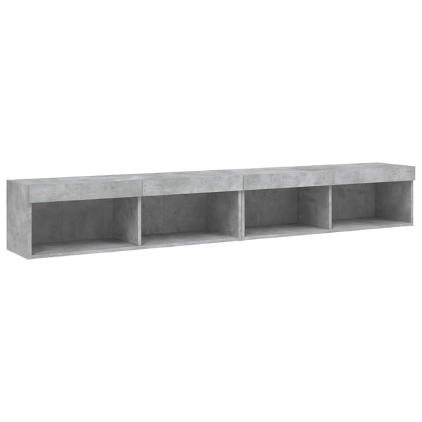 TV-Schränke mit LED Betongrau 100x30x30cm, 2er-Set