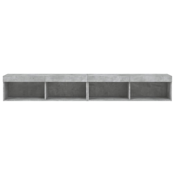 TV-Schränke mit LED Betongrau 100x30x30cm, 2er-Set