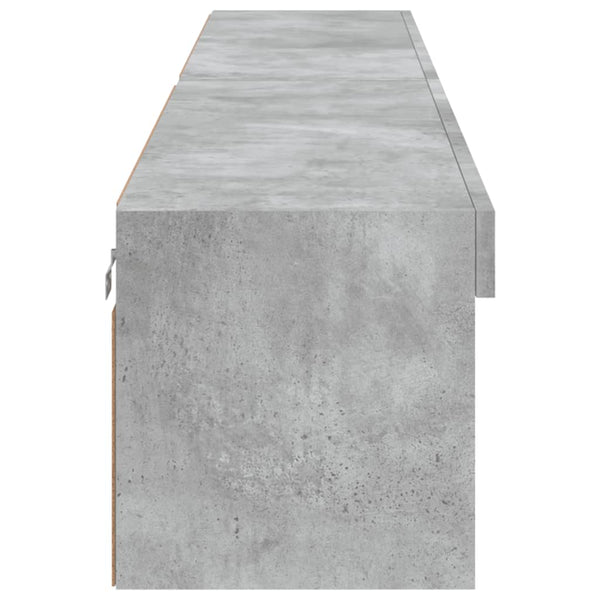 TV-Schränke mit LED Betongrau 100x30x30cm, 2er-Set