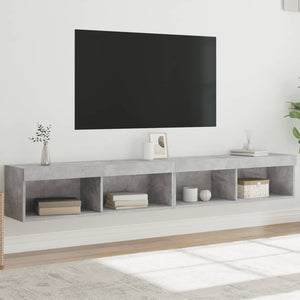 TV-Schränke mit LED Betongrau 100x30x30cm, 2er-Set