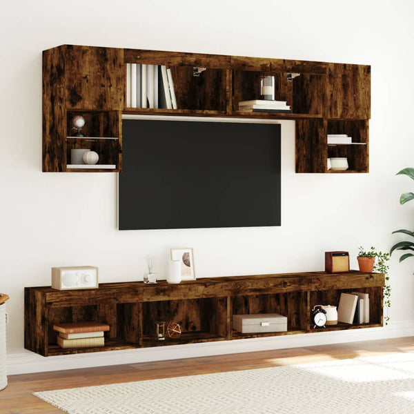 TV-Schrank Räuchereiche mit LED 100cm