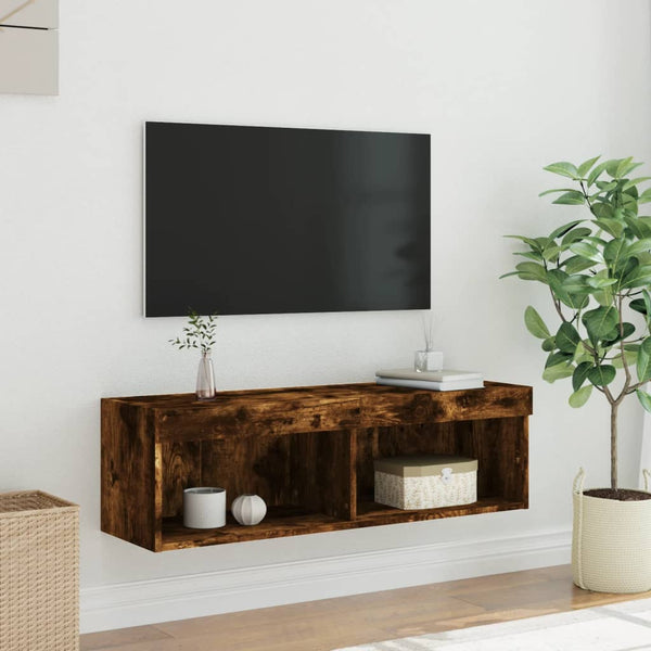 TV-Schrank Räuchereiche mit LED 100cm