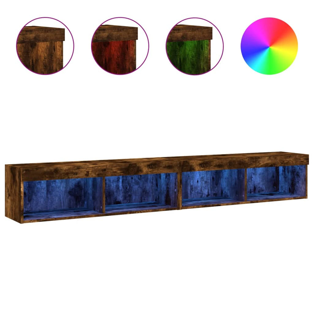 TV-Schränke mit LED Räuchereiche 100 cm
